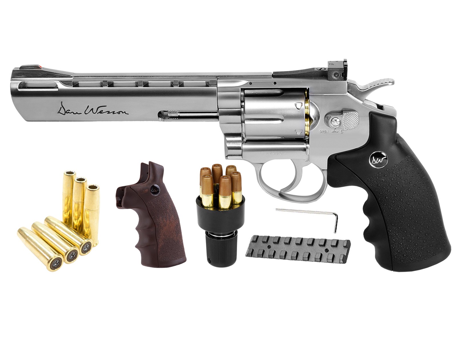 Image of Dan Wesson CO2 BB Dual Ammo Dual Grip Revolver Kit 6" 0177 ID 819024018157