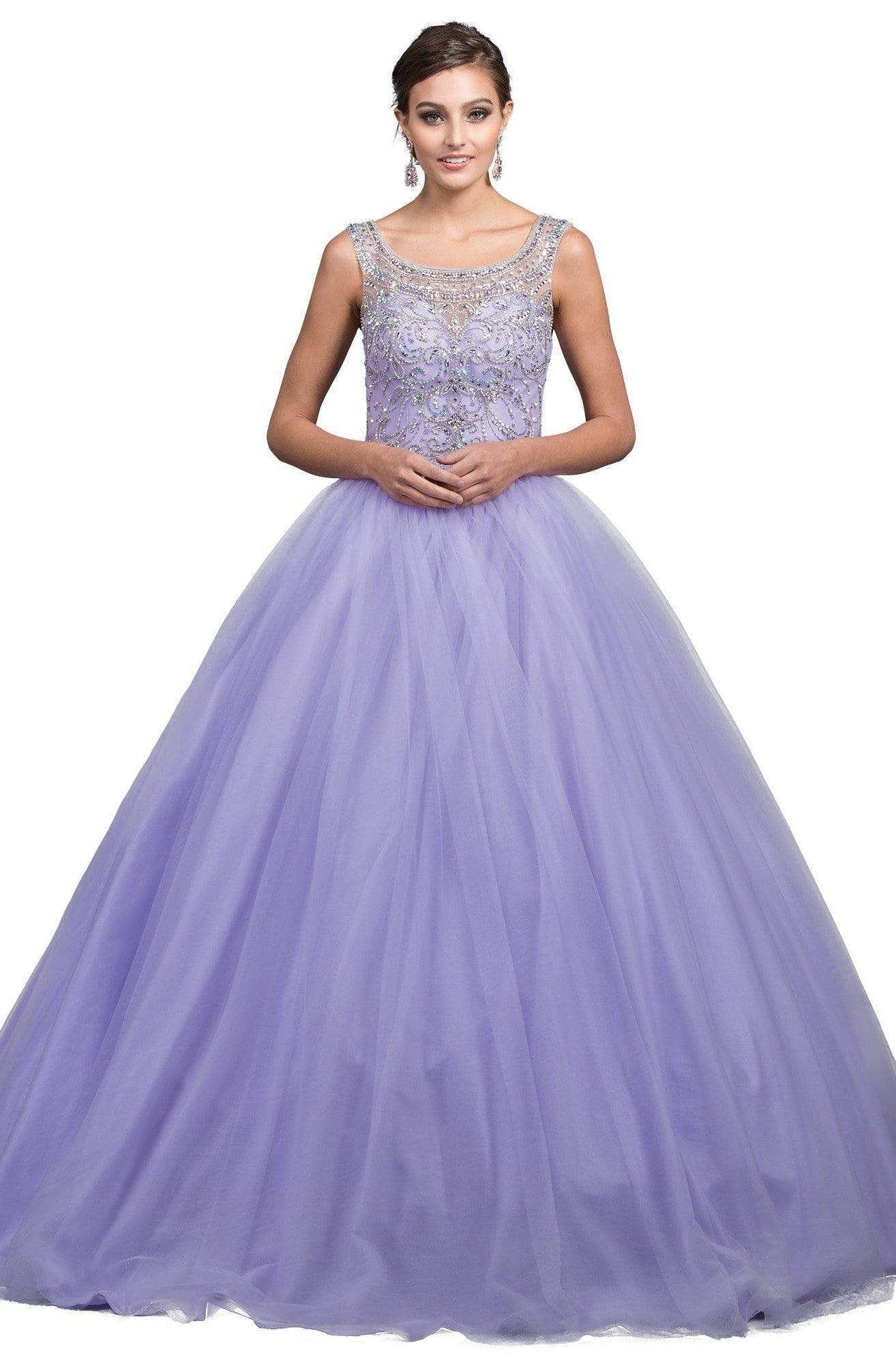 Image of Dancing Queen - 1194A Jeweled Illusion Scoop Bodice Ballgown