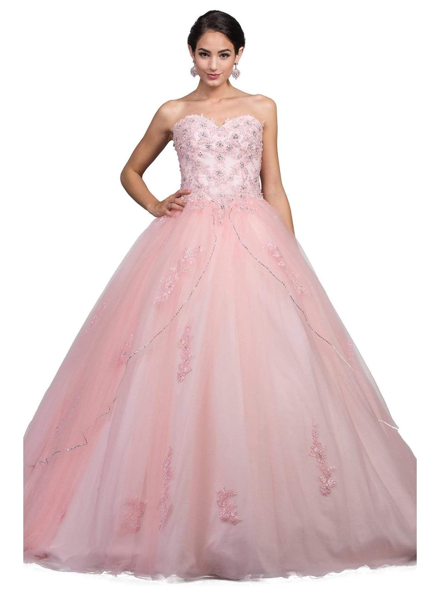 Image of Dancing Queen - 1224 Strapless Sweetheart Lace-up Back Ballgown