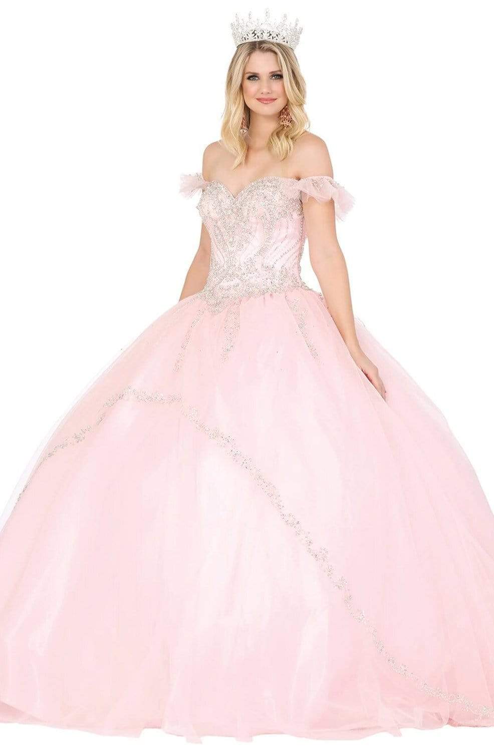 Image of Dancing Queen - 1434 Bejeweled Off Shoulder Ballgown