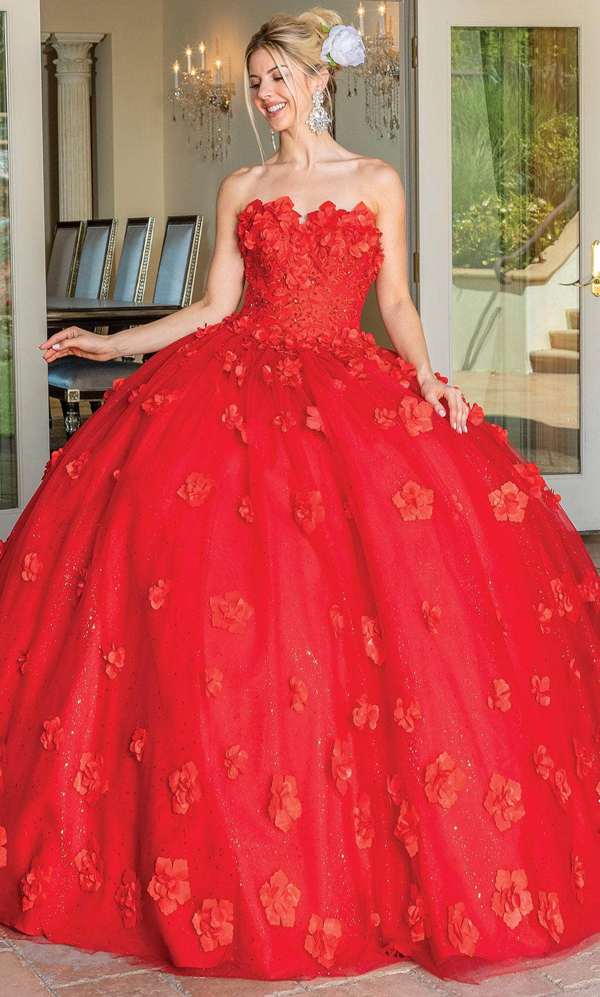 Image of Dancing Queen 1704 - Floral Strapless Ballgown