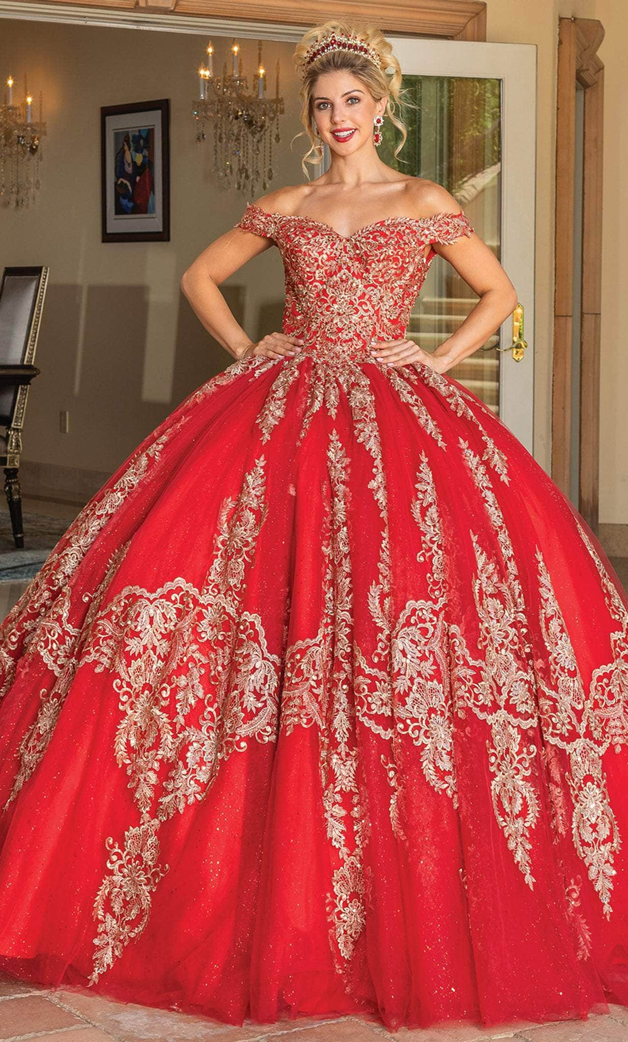 Image of Dancing Queen 1783 - Off-Shoulder Glittering Ballgown