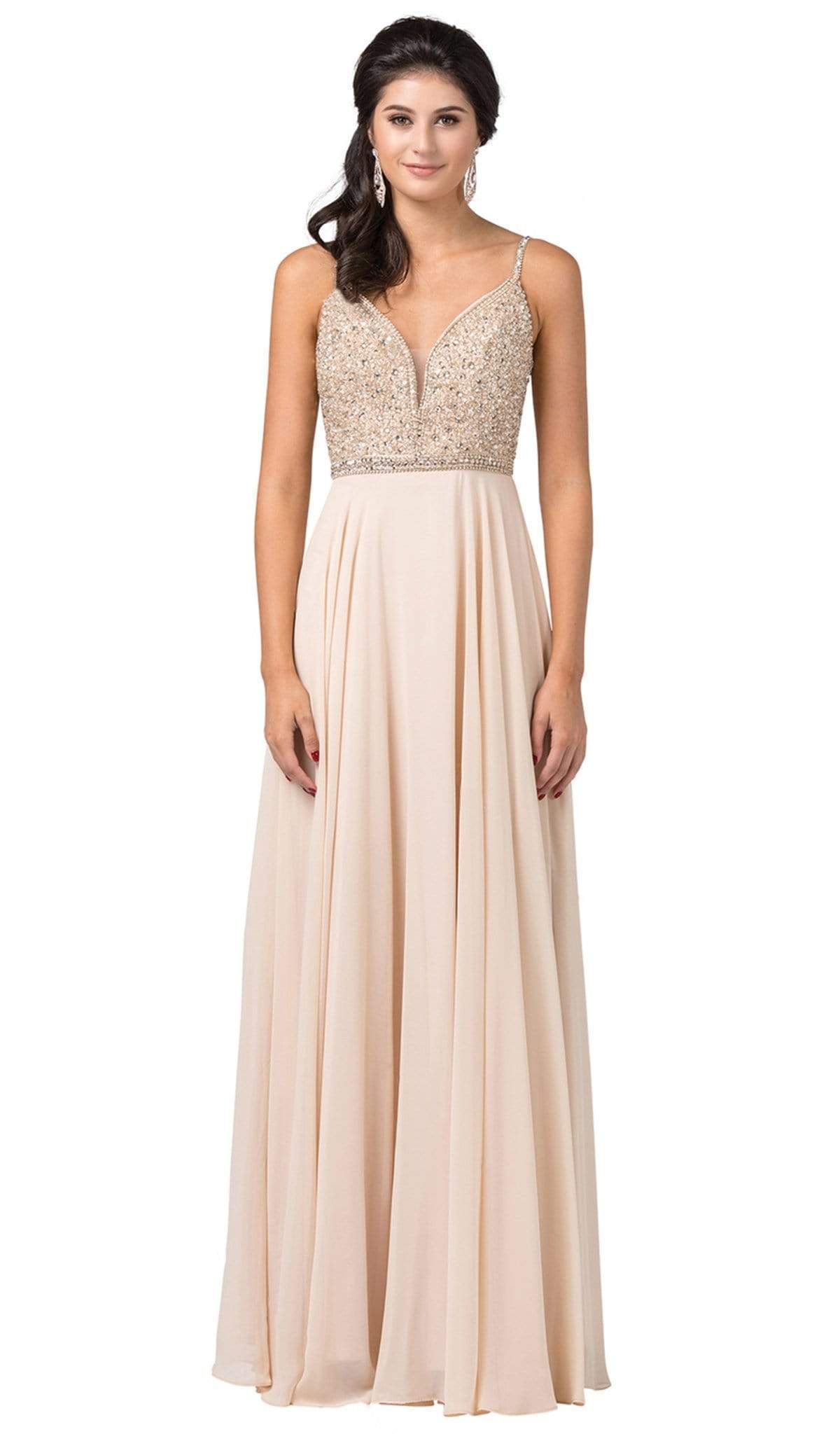 Image of Dancing Queen - 2493 Jewel Beaded A-Line Chiffon Gown