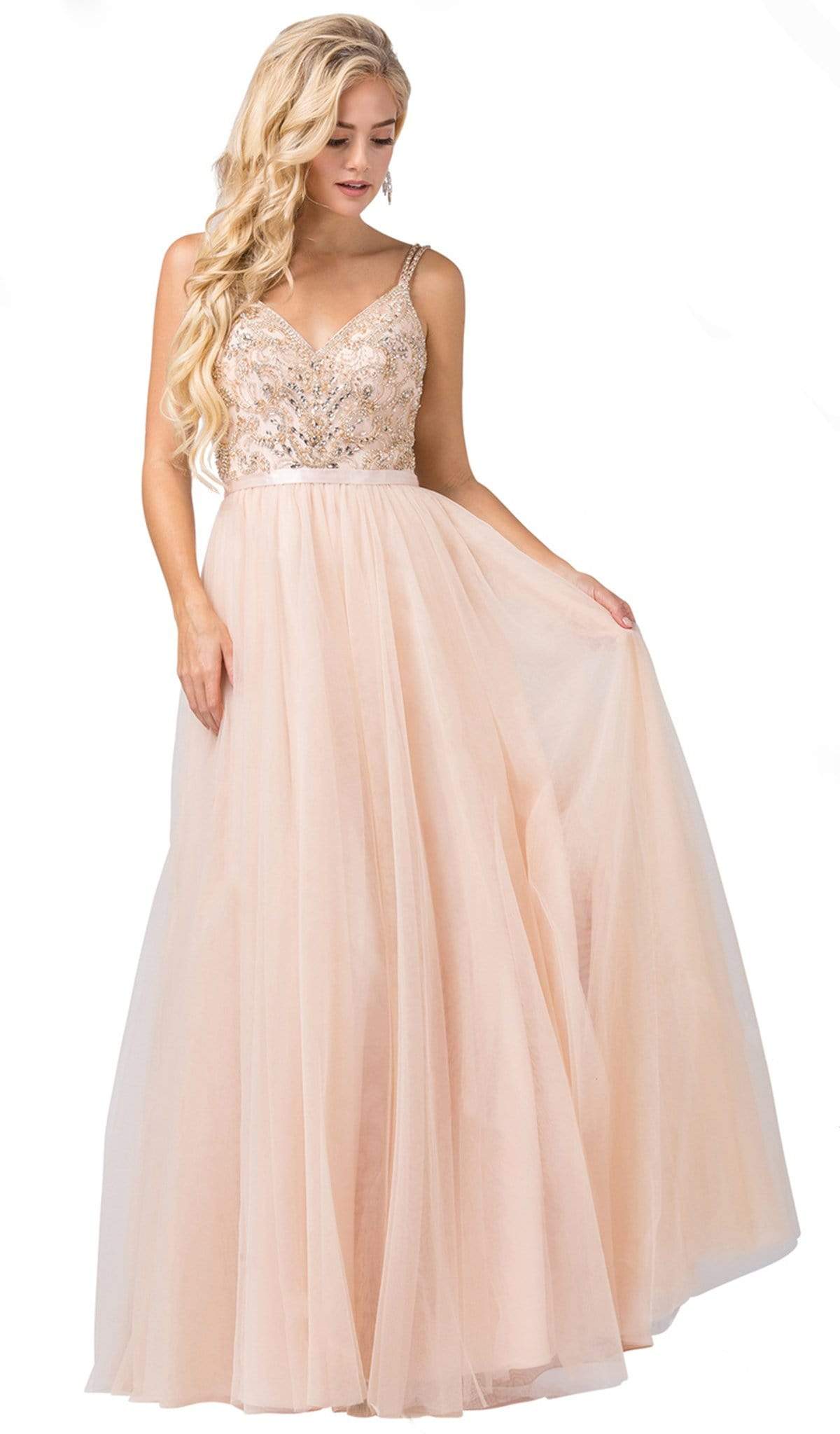 Image of Dancing Queen - 2519 Sleeveless Embroidered Bodice Tulle Gown