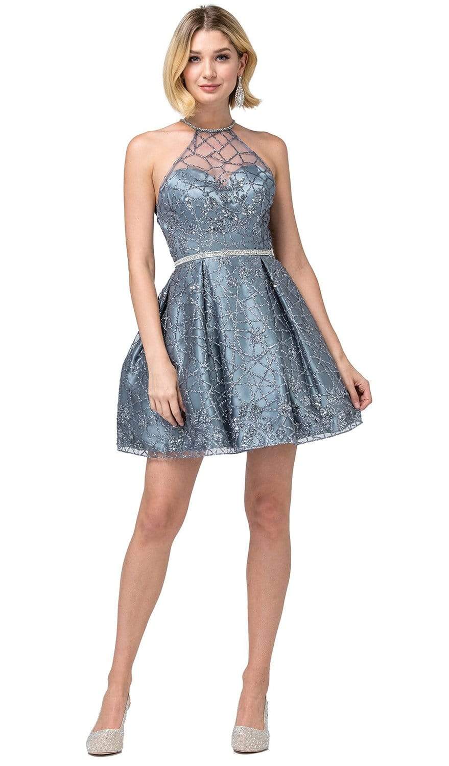 Image of Dancing Queen - 3224 Strappy Halter A-Line Cocktail Dress