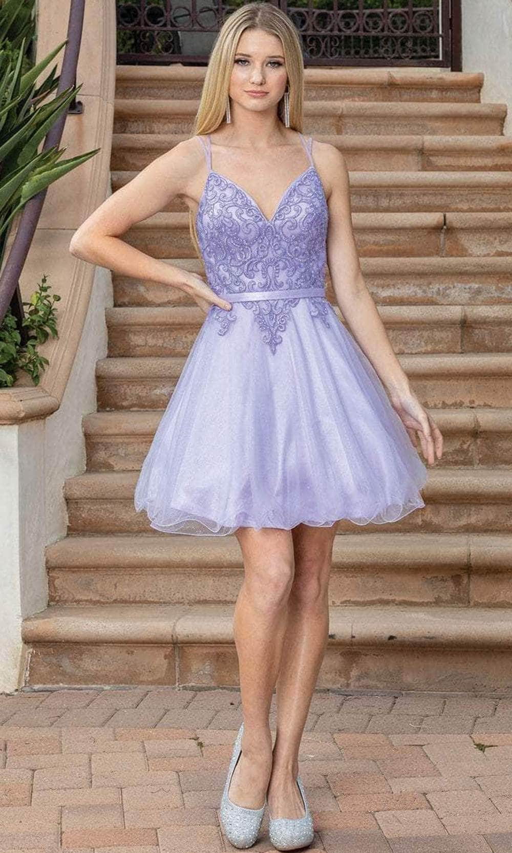 Image of Dancing Queen 3315 - Dual Straps Embellished Cocktail Dress