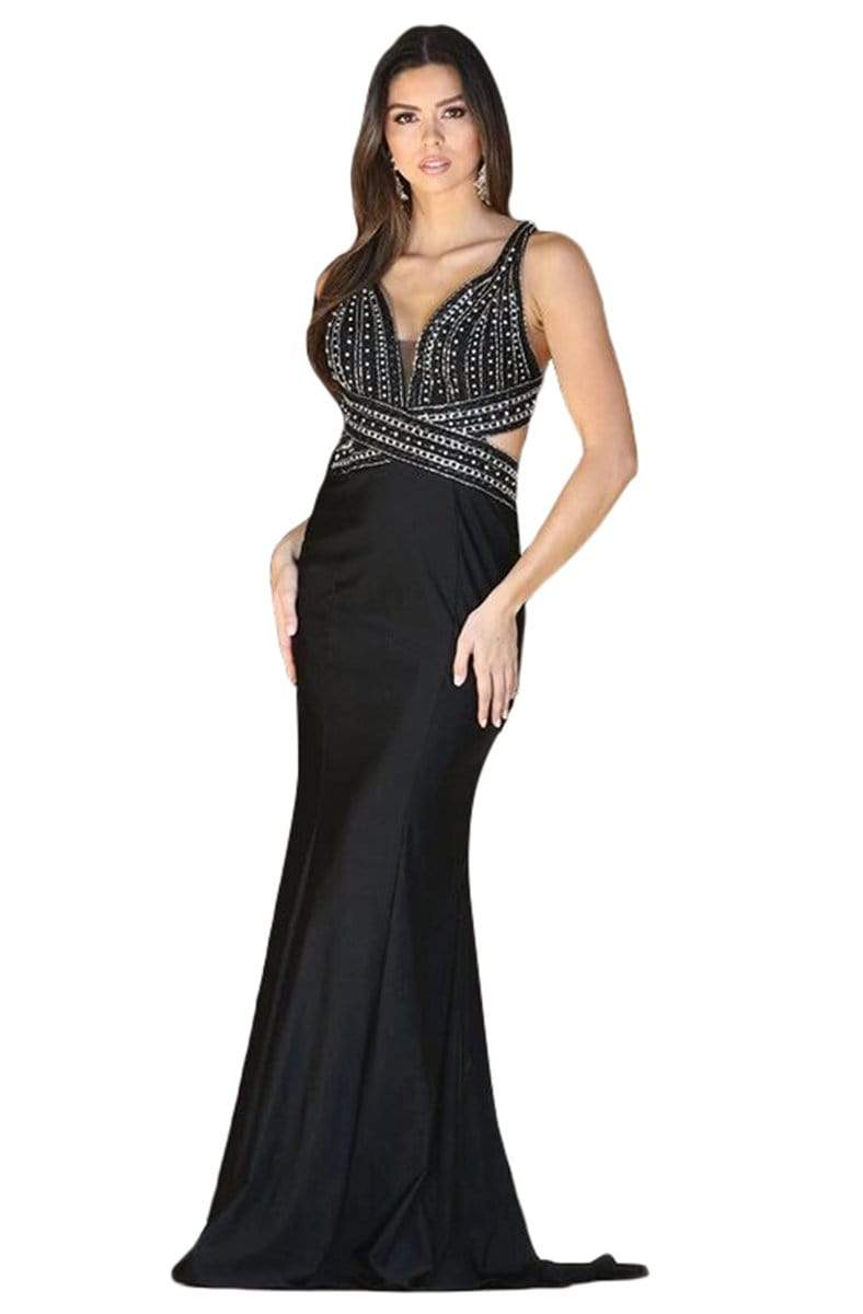 Image of Dancing Queen - 4053 Beaded Cutout Ornate Trumpet Gown