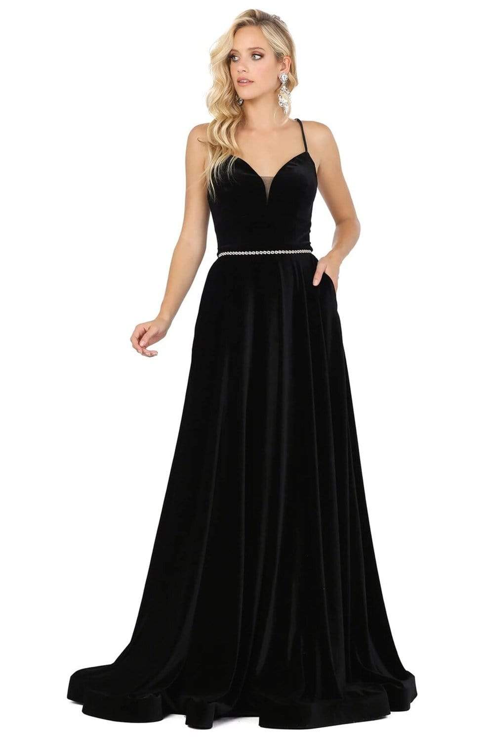 Image of Dancing Queen - 4084 Sleeveless Corset Back A-Line Prom Dress