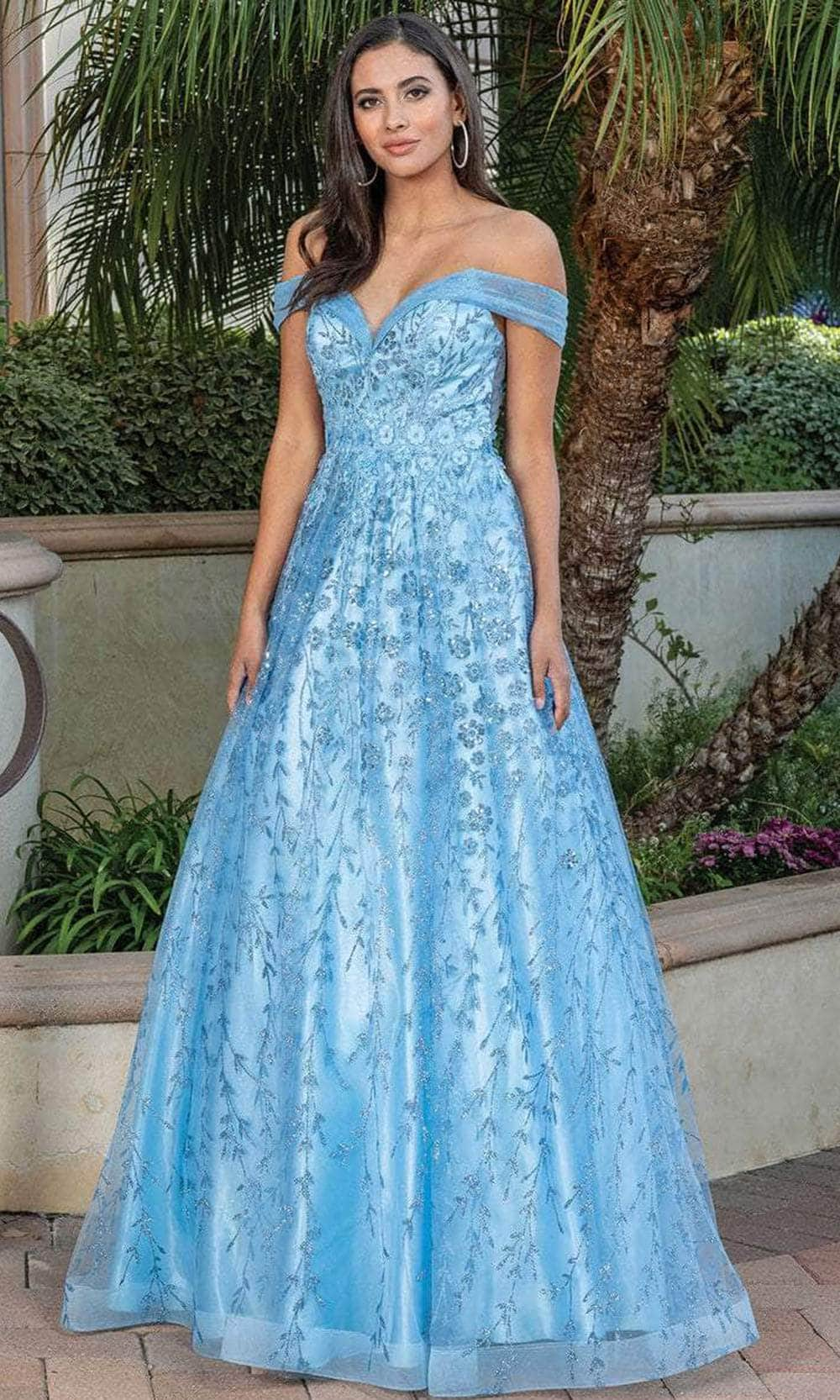 Image of Dancing Queen 4273 - Off-Shoulder A-Line Long Gown