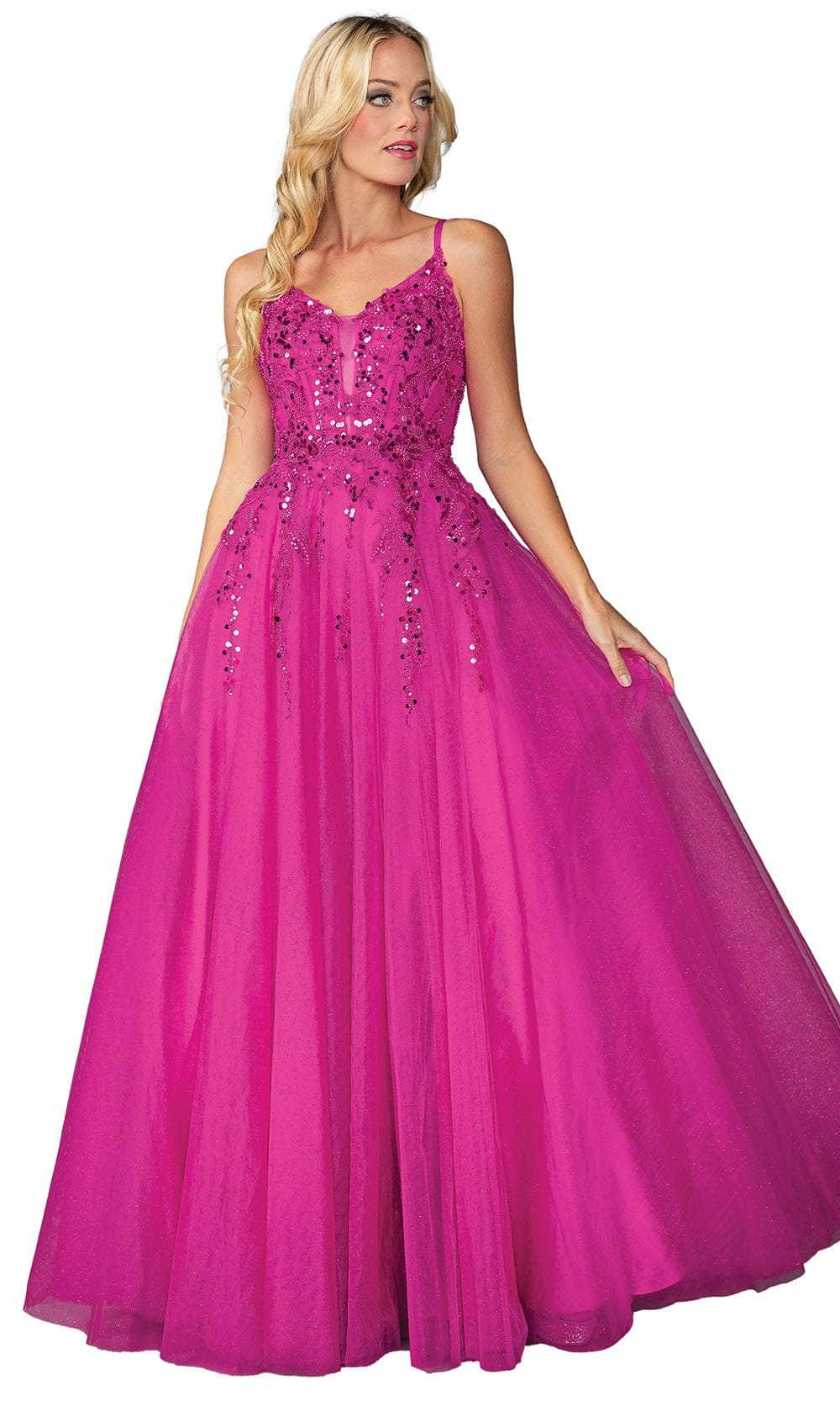 Image of Dancing Queen 4437 - Sequin V-Neck Prom Dress