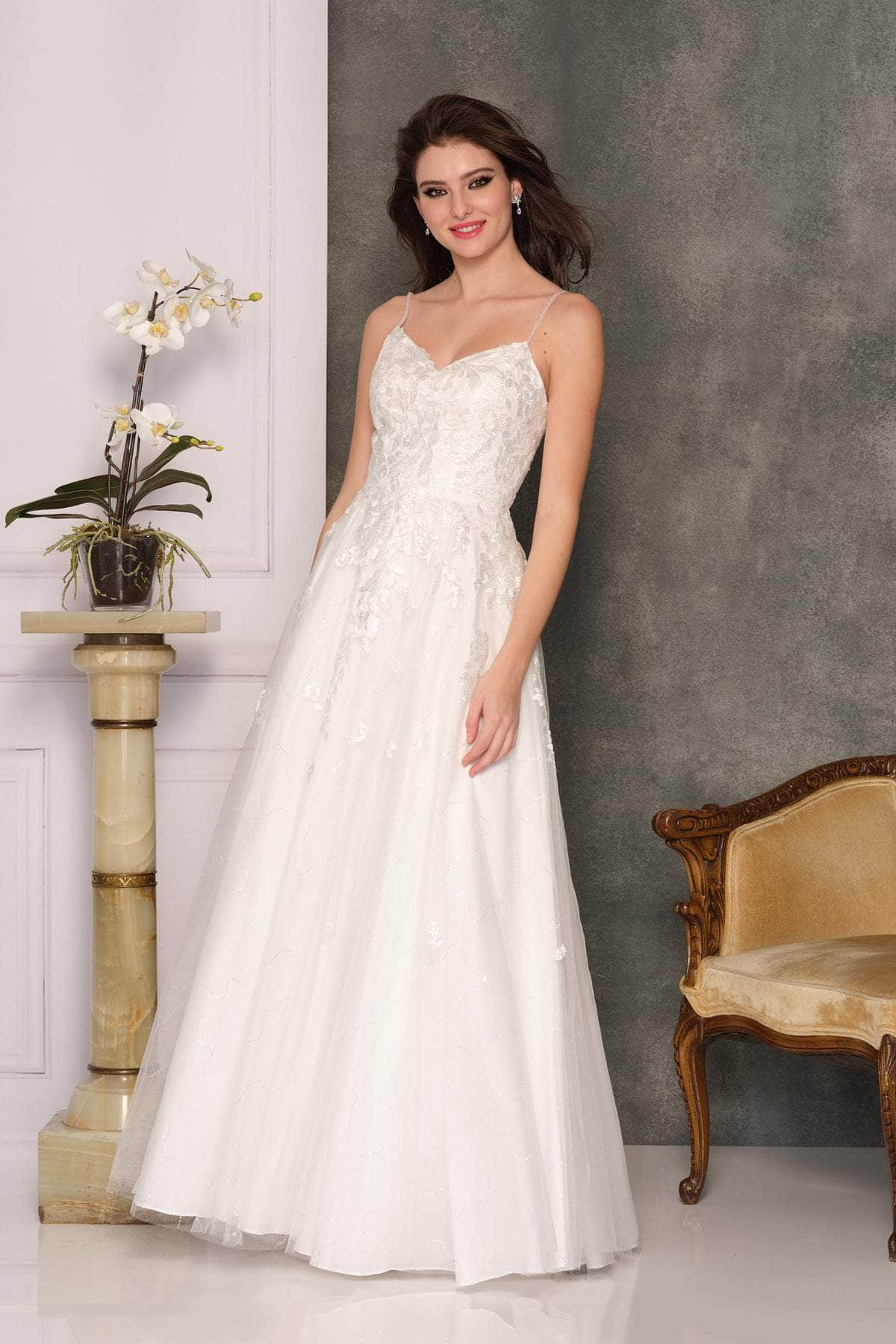 Image of Dave & Johnny 10341 - Embroidered A-Line Bridal Gown