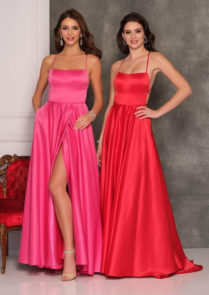 Image of Dave & Johnny - A6690 Strappy Open Back Satin Prom Dress