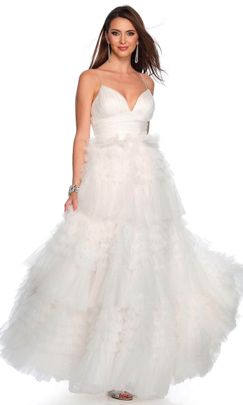 Image of Dave & Johnny Bridal 11588 - Spaghetti Strap Tulle Bridal Gown