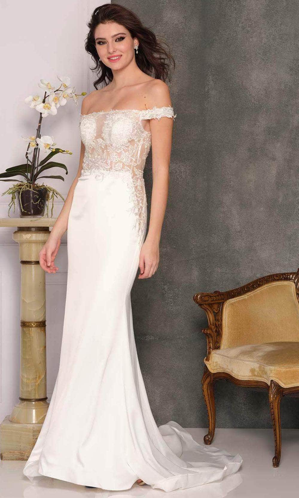Image of Dave & Johnny Bridal A10357 - Sheer Bodice Bridal Gown
