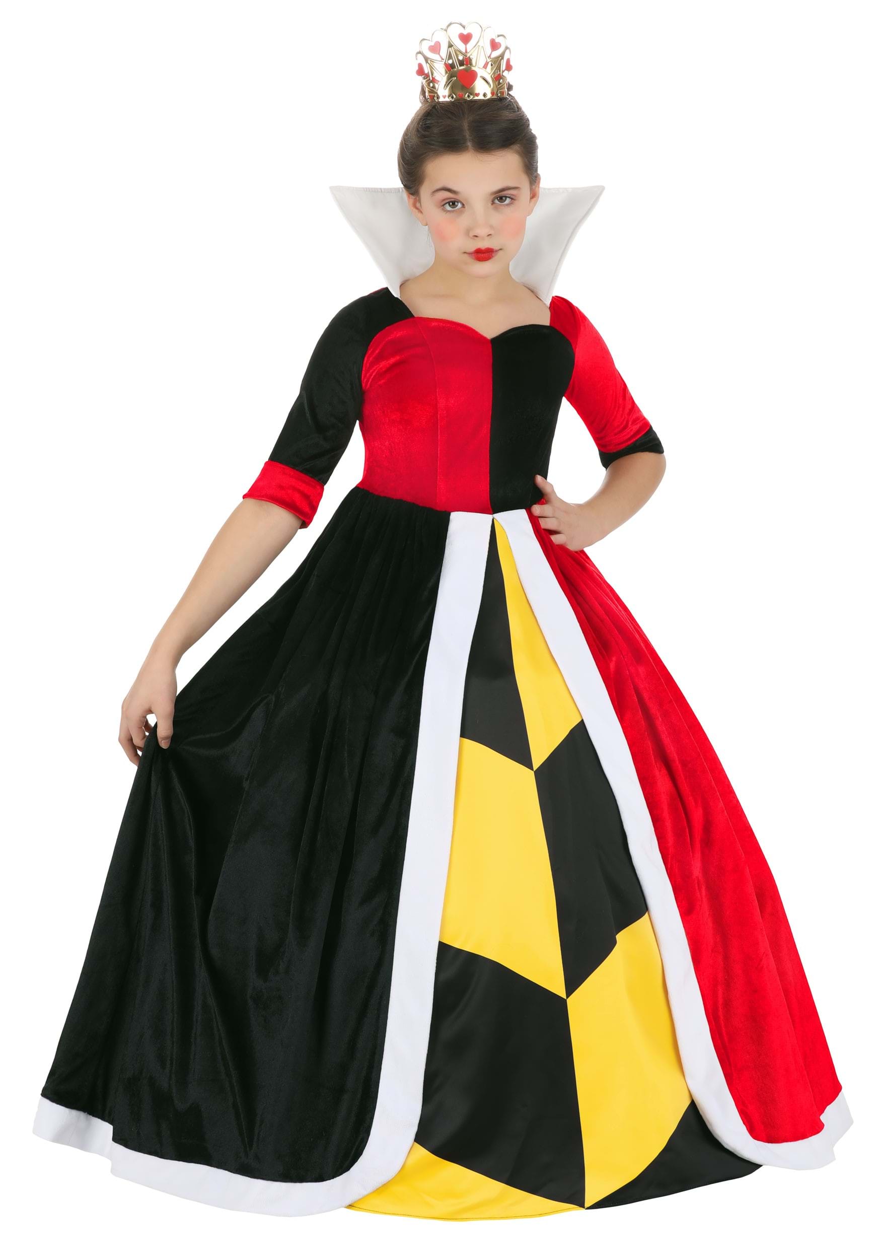 Image of Deluxe Disney Queen of Hearts Costume for Girls ID FUN4846CH-S