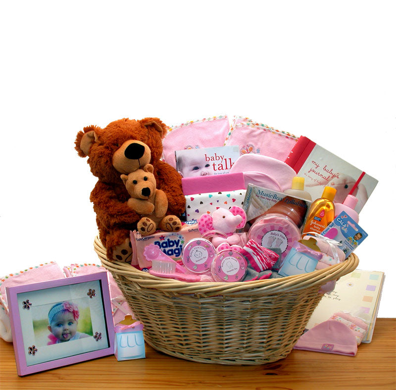 Image of Deluxe Welcome Home Precious Baby Basket-Pink