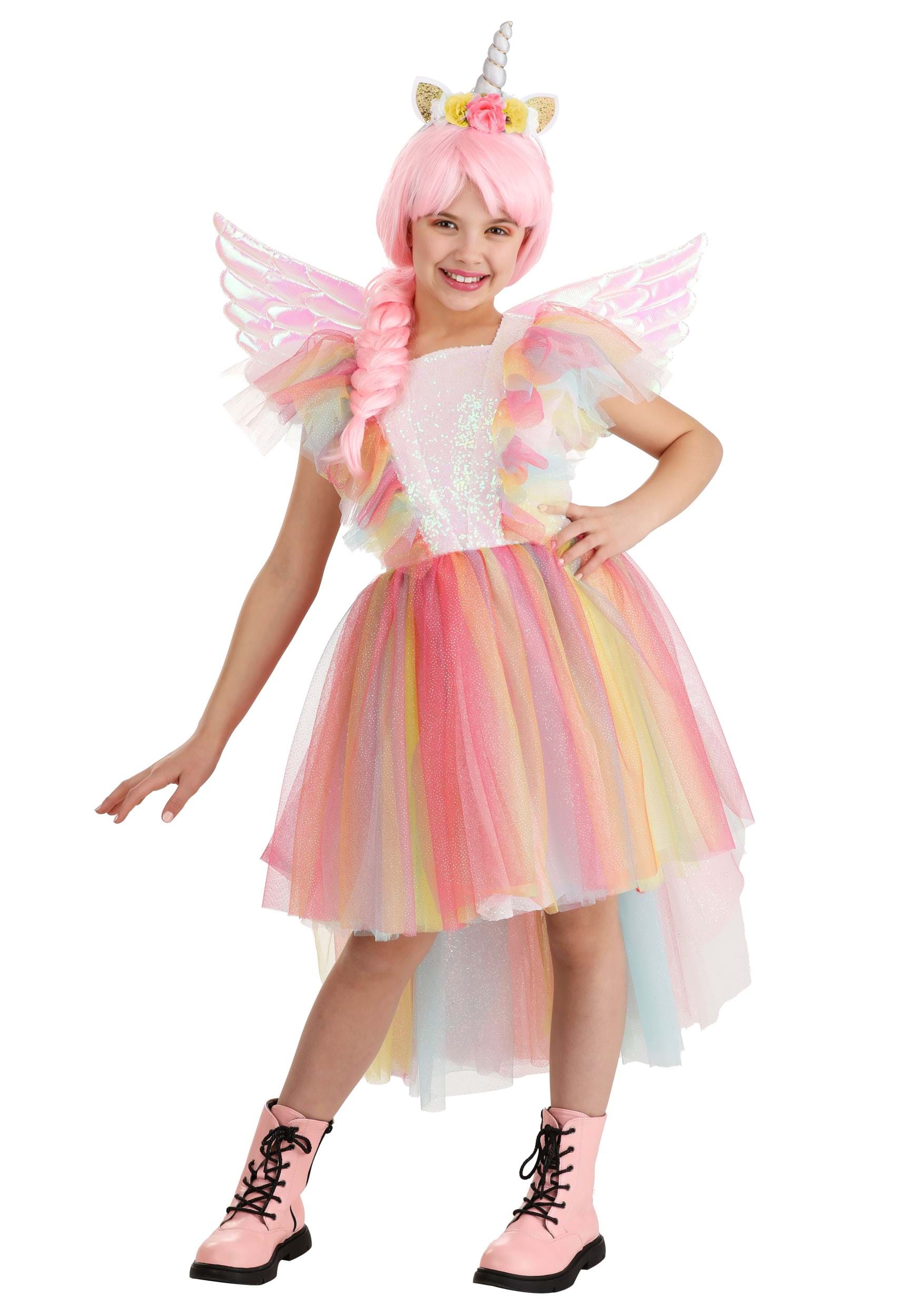 Image of Deluxe Winged Unicorn Girl's Costume ID FUN3949CH-XL