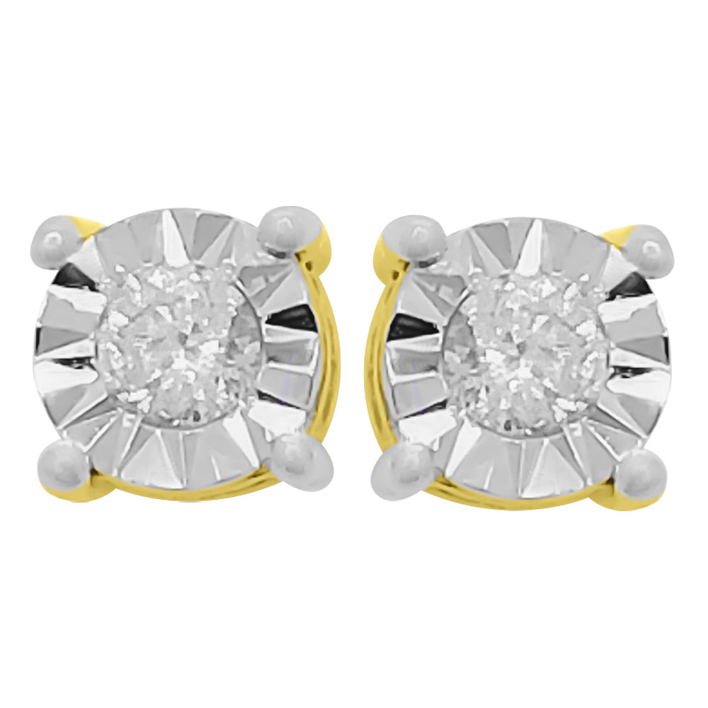 Image of Diamond Stud Earrings Miracle Setting 10K White or Yellow Gold ID 41510319096001