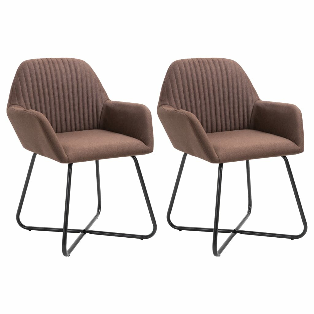 Image of Dining Chairs 2 pcs Brown Fabric