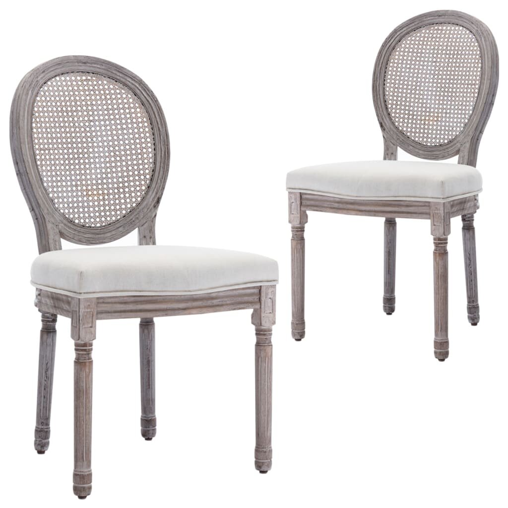 Image of Dining Chairs 2 pcs Cream Fabric