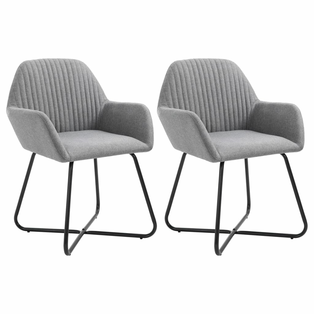 Image of Dining Chairs 2 pcs Light Gray Fabric