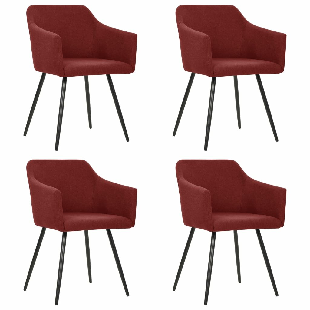 Image of Dining Chairs 4 pcs Wine Red Fabric