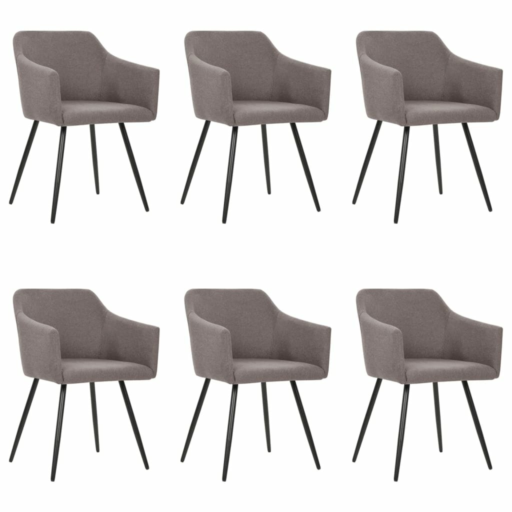 Image of Dining Chairs 6 pcs Taupe Fabric