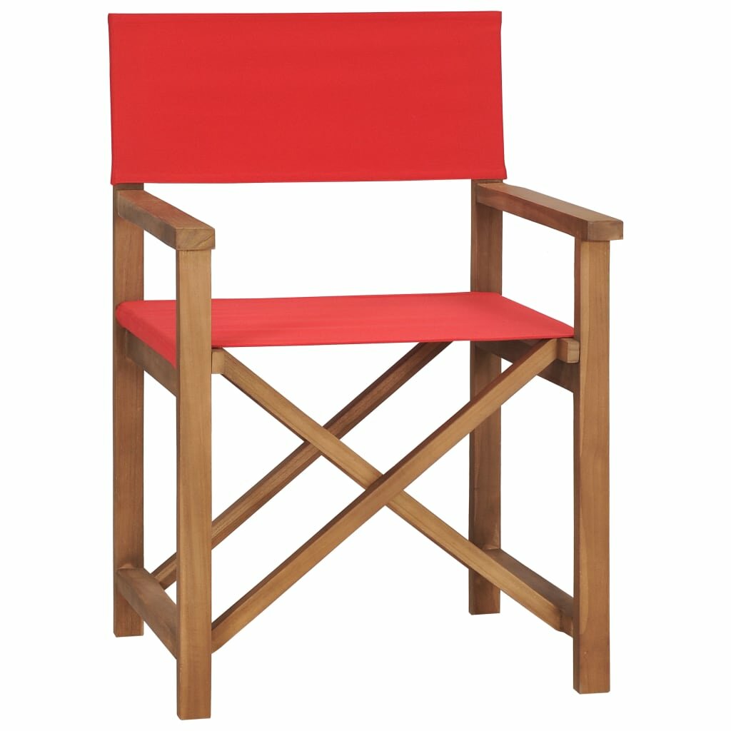 Image of Director's Chair Solid Teak Wood Red