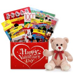 Image of Disney Mickey & Friends Valentine's Gift Box w/ teddy Bear Plush