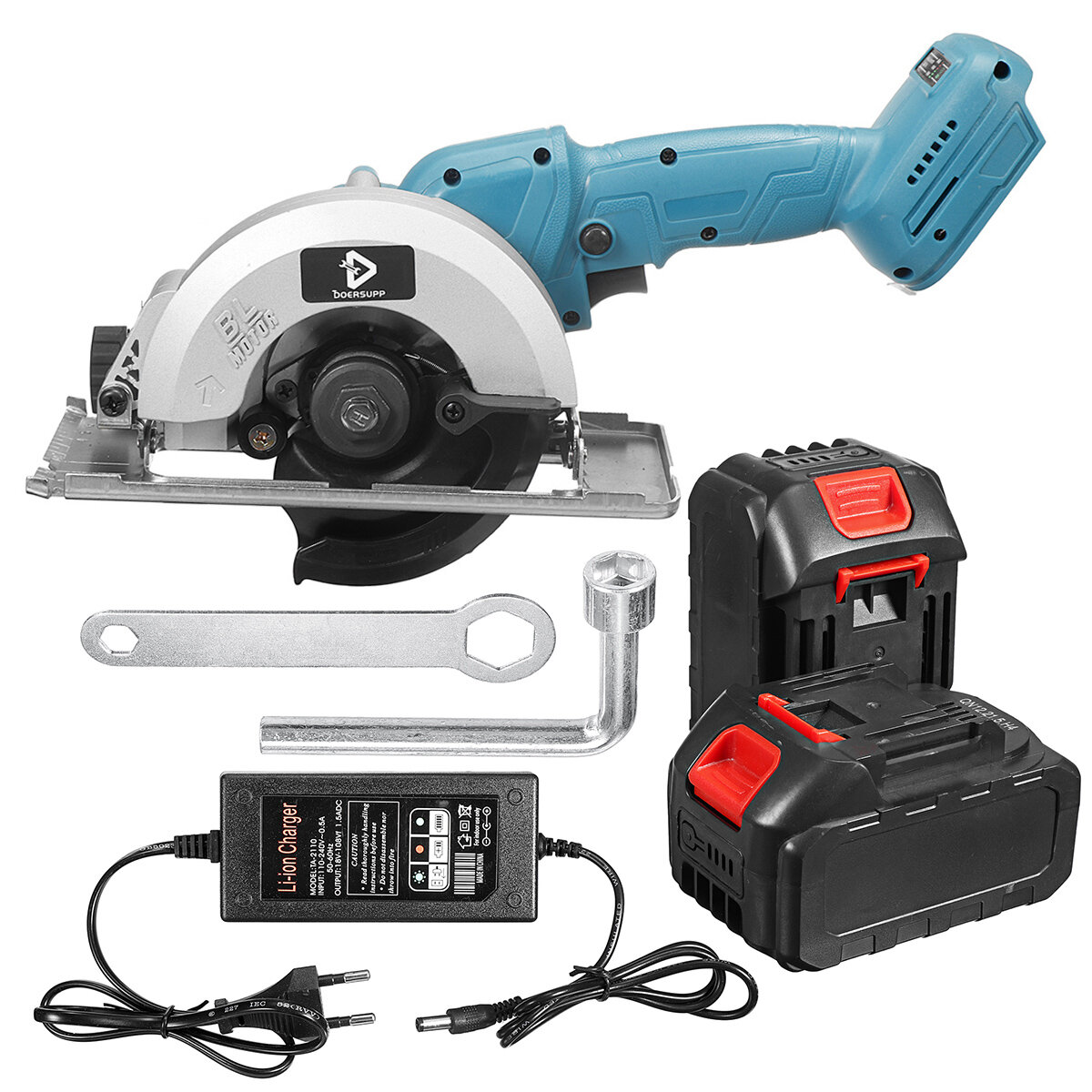 Image of Doersupp 21V Cordless Electric Circular Saw 125MM 10800RPM Brushless Electric Saw W/ None/1/2 Battery For Makita Woodwor