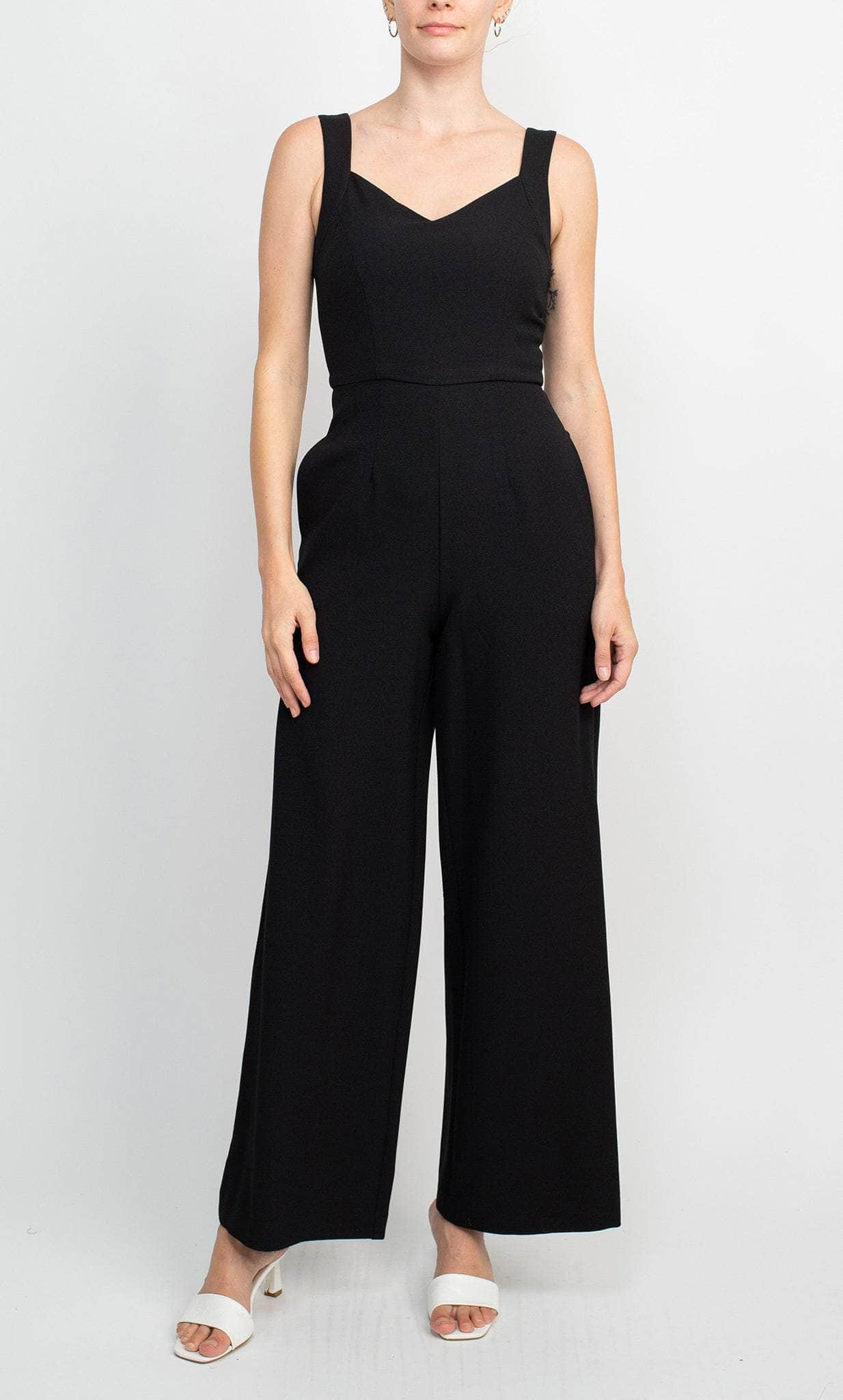 Image of Donna Ricco DR51357 - V-Neck Sleeveless Jumpsuit