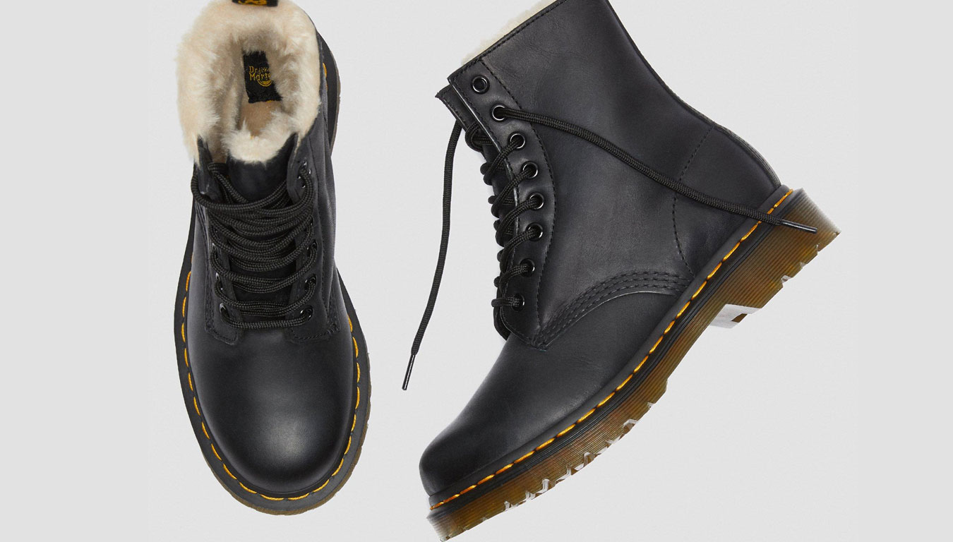 Image of Dr Martens 1460 Serena Faux Fur Lined Ankle Boots HR