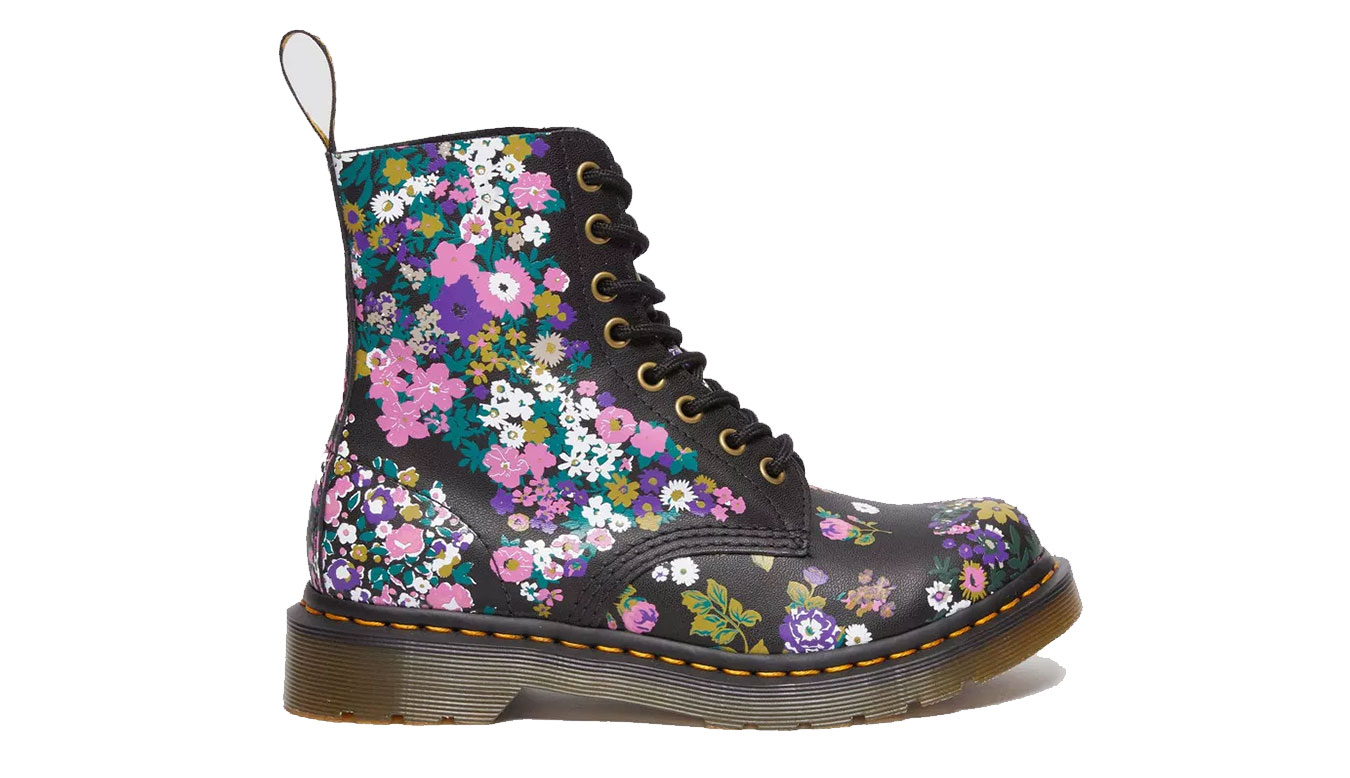 Image of Dr Martens 1460 Vintage Floral Leather Lace Up Boots US