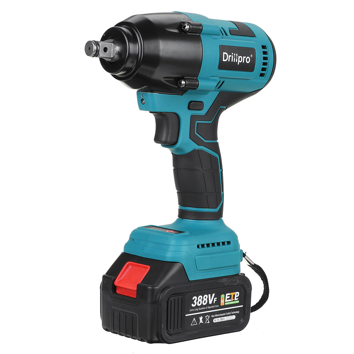 Image of Drillpro 800nm Max High Torque Cordless Electric Wrench With 1 or 2 Battery Brushless Wrench Tool Car Repair