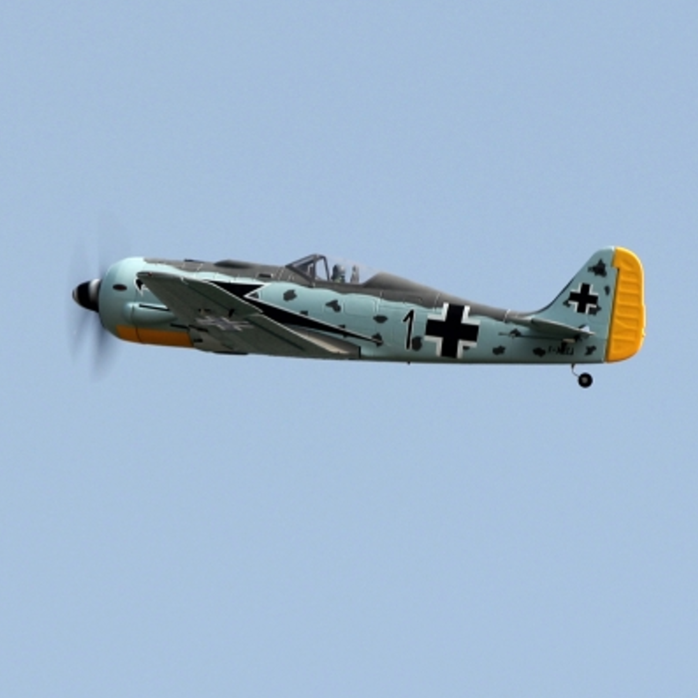 Image of Dynam Focke Wulf FW-190 V3 1270mm Wingspan EPO RC Airplane Fixed Wing Warbird PNP With Flaps Retracts