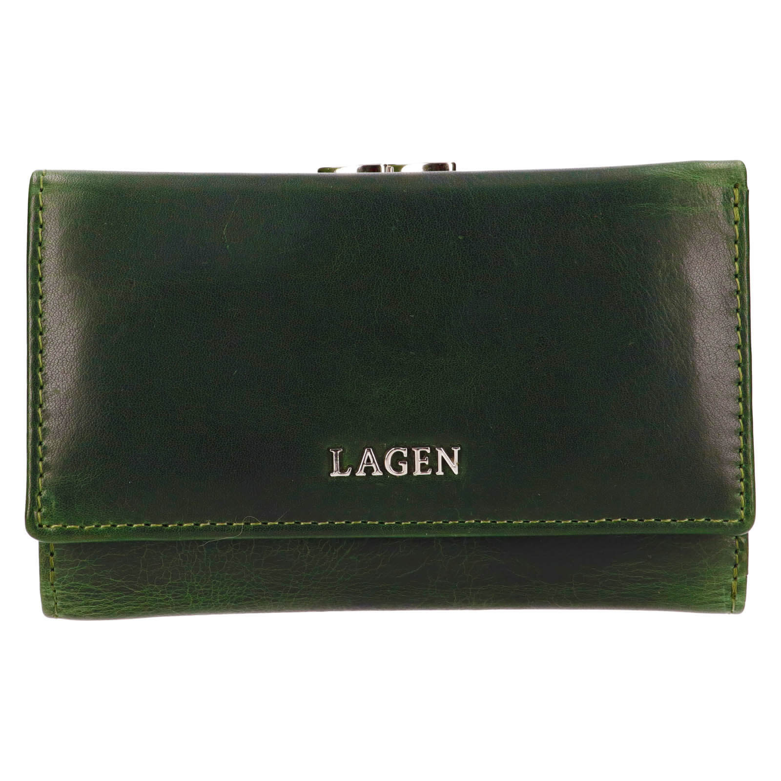 Image of Dámská kožená peněženka Lagen Jarie - tmavě zelená CZ