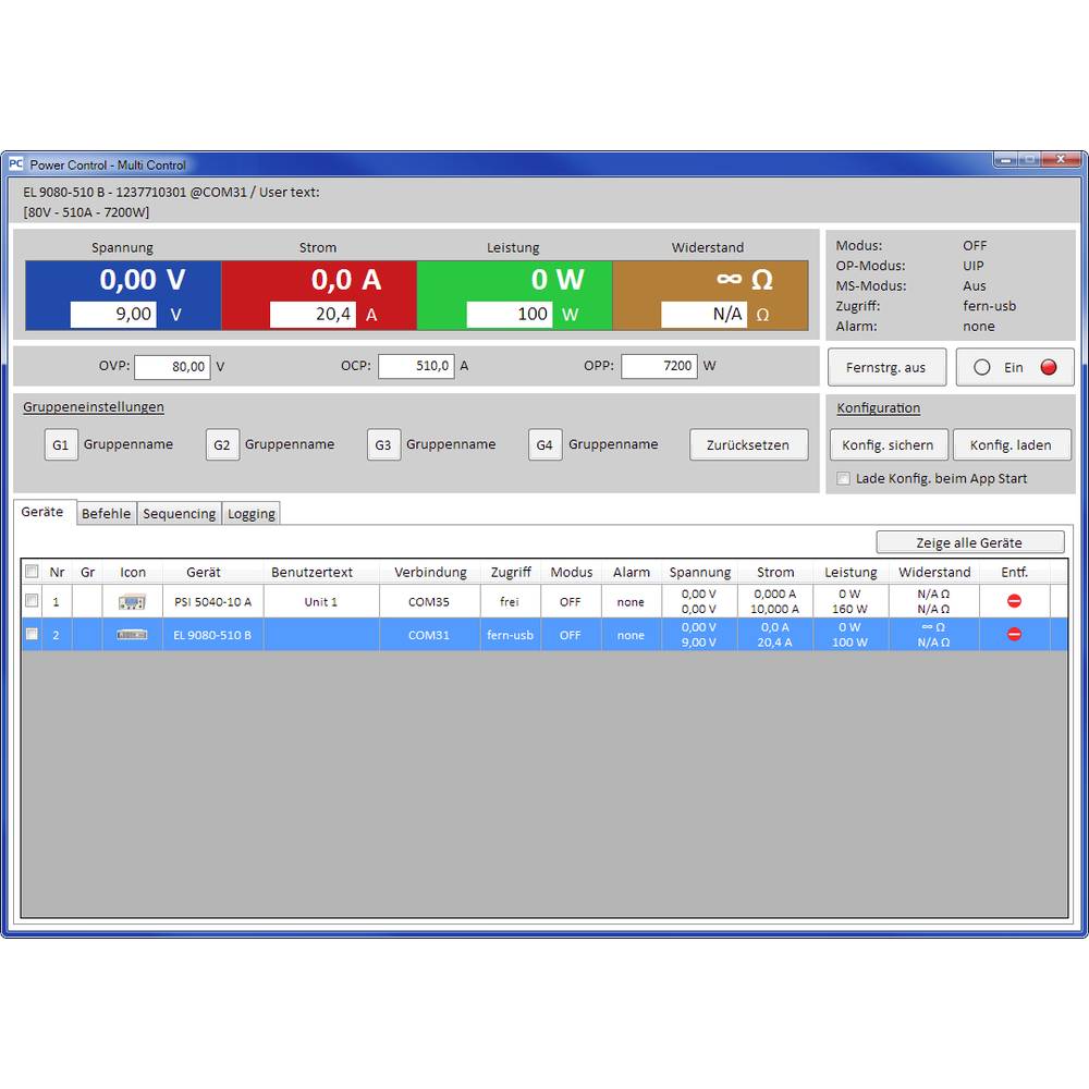 Image of EA Elektro Automatik EA-Multi Control Software Compatible with EA Elektro-Automatik