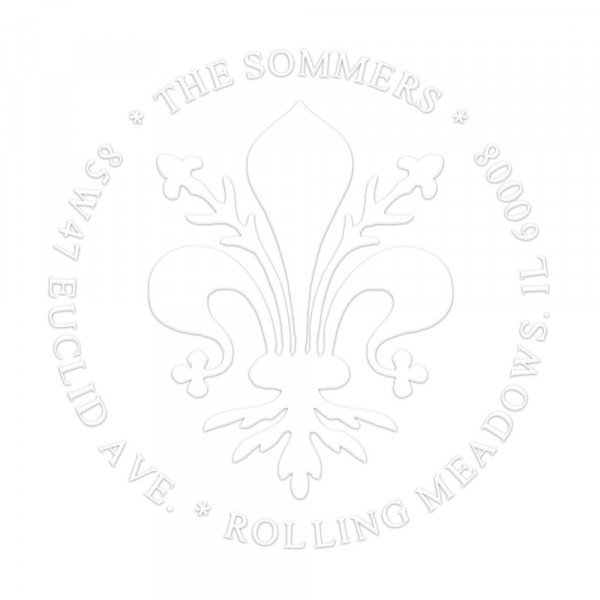 Image of EN MSEAL9L Large Fleur-de-Lis Round Monogram Seal