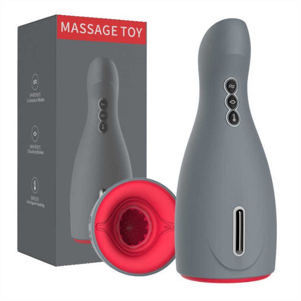 Image of ENH 825950892 toy massager automatic aircraft cup al007 swing oral cup men&#039s masturbation machine sucking heated and vibrating