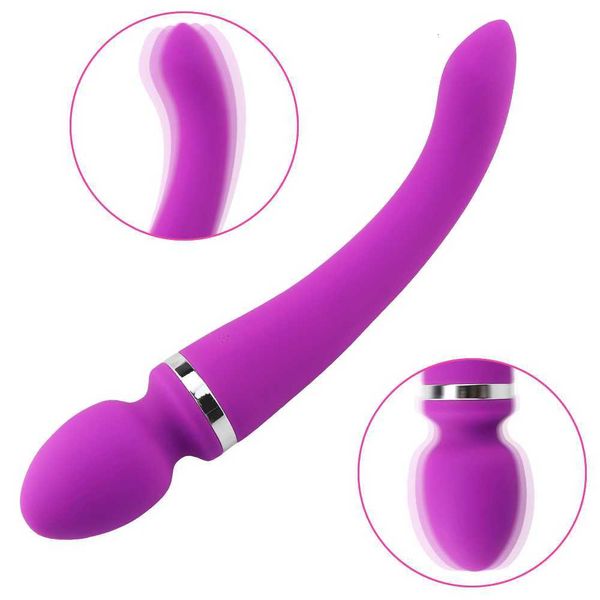 Image of ENH 827517826 toy vibrating spear silica gel dual head vibrator toy for women av wand clitori stimulation g-spot powerful product vagina massager 6fst si3