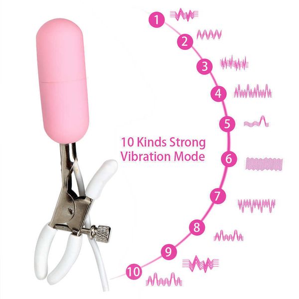 Image of ENH 827518014 toy s masager massage items upgrade 10 frequency breast vibrating nipple clamps vibrator silicone female masturbation y toys for women 4y58