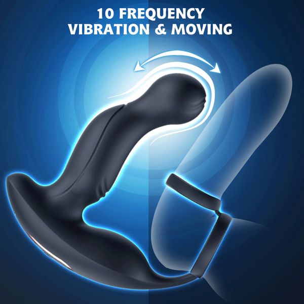 Image of ENH 827733026 toy massager massage 10 frequency moving vibrator app control prostate massager delayed ejaculation penis ring cock machine erotic toy e703