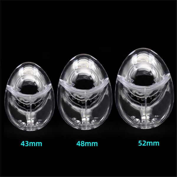 Image of ENH 827743813 toy massager massage items egg shape male chastity device cock cage lock fully restraint penis ring scrotum dildo bondage toys for men games