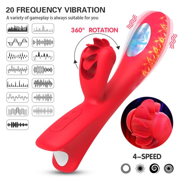 Image of ENH 828270293 toy massager cooling and heating dildo vibrator shop clitoral tongue licking g-spot vagina stimulator female masturbation tool cln3