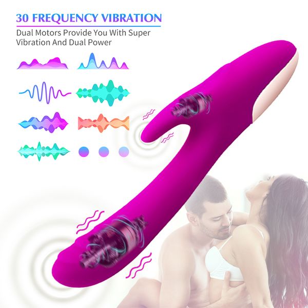 Image of ENH 828270587 toy massager massage 24cm dual motor female vibrator vagina clitoral stimulator 30-frequency vibration masturbator big dildo orgasm toys y2e