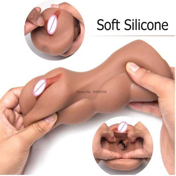 Image of ENH 828796451 full body massager vibrator 3 in 1 3d realistic vagina pocket pussy male masturbator cup erotic artificial anal mouth silicone toys for men