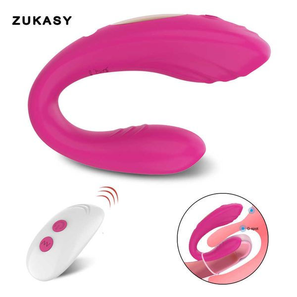 Image of ENH 828796584 full body massager vibrator wireless toys for women couples u shape dildo double penetration clitoris stimulator wearable female masturbator