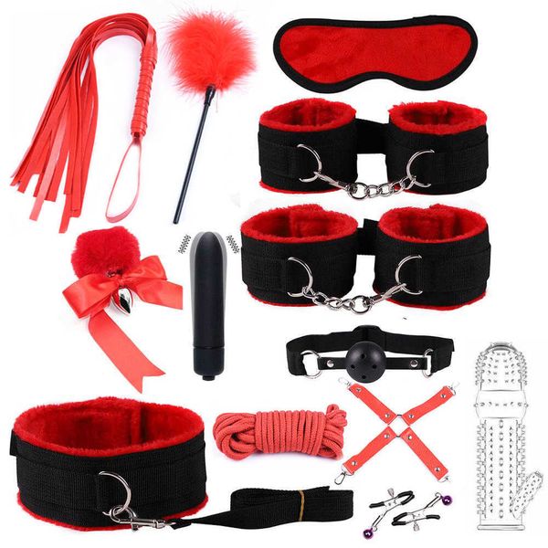 Image of ENH 831521648 full body massager toys masager vibrator g spot anal plug bondage set toys for women whip handcuffs bdsm exotic games s441 pf5p