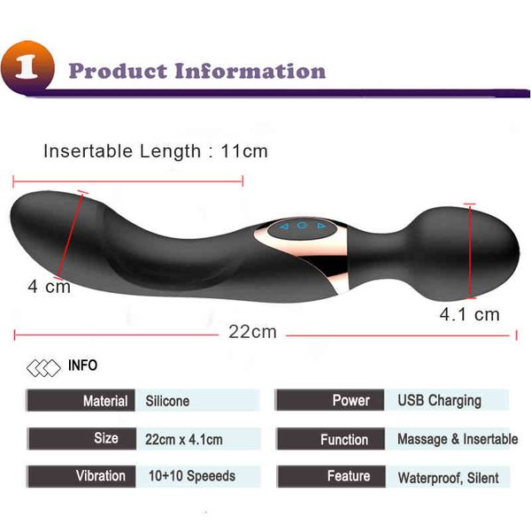 Image of ENH 833647126 toys masager toy toy massager 10 speeds powerful big vibrators for women magic wand body woman clitoris stimulate female products ylvh chja