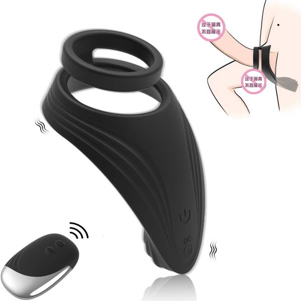Image of ENH 834865603 toys penis ring men&#039s remote control vibrating lock sperm charging husband and wife&#039s male massager 10 frequency
